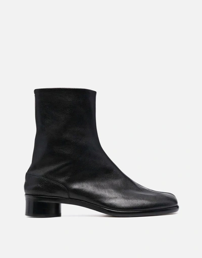 Maison Margiela メンズオリーブグリーンレザー足袋アンクルブーツ