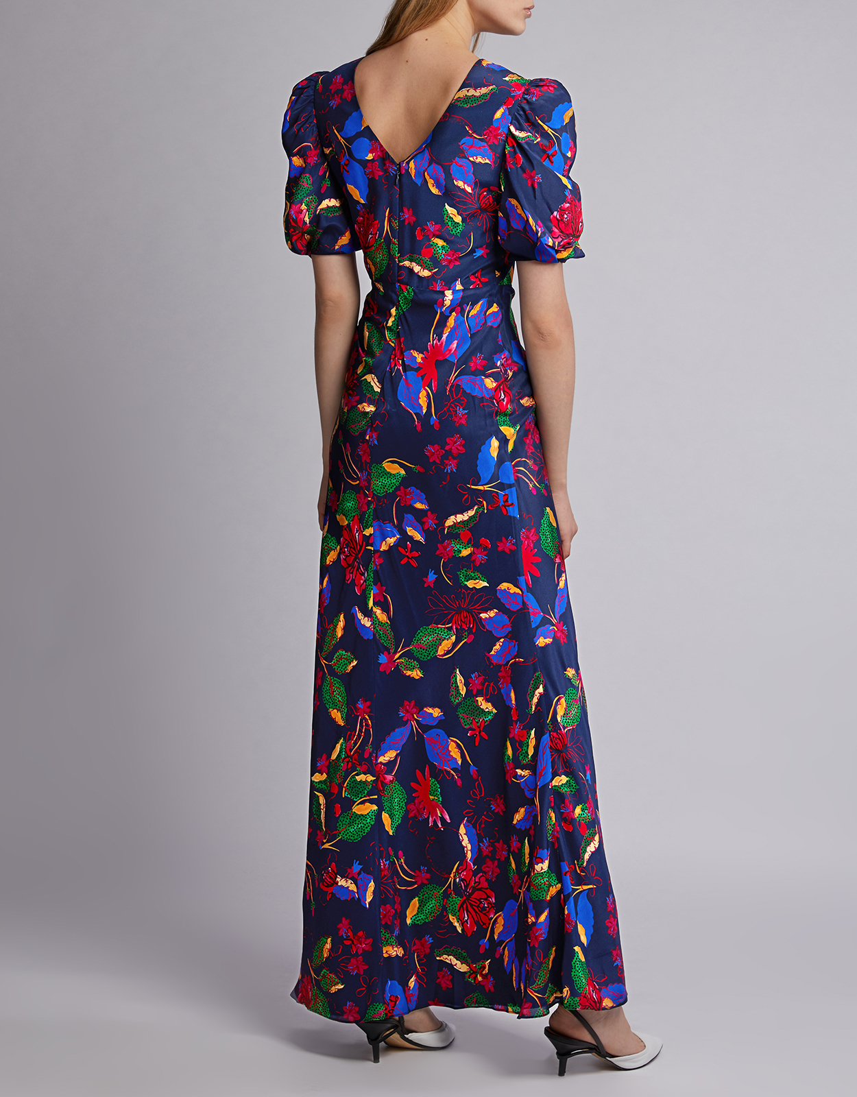 Saloni Annie-B Floral Side Slit Silk 