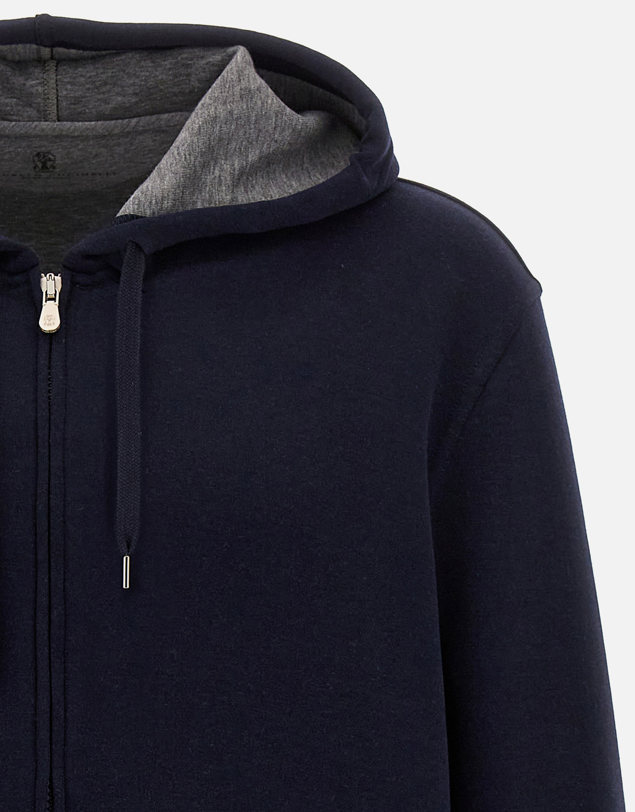 【高級】BRUNELLO CUCINELLI カシミヤ100% パーカー グレー Brunello Cucinelli メンズカシミヤシルク混紡ジップパーカー