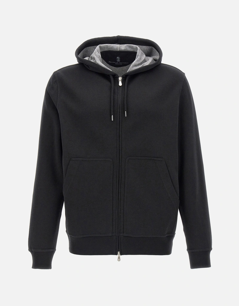 Brunello Cucinelli メンズ カシミヤシルク混紡ジップパーカー