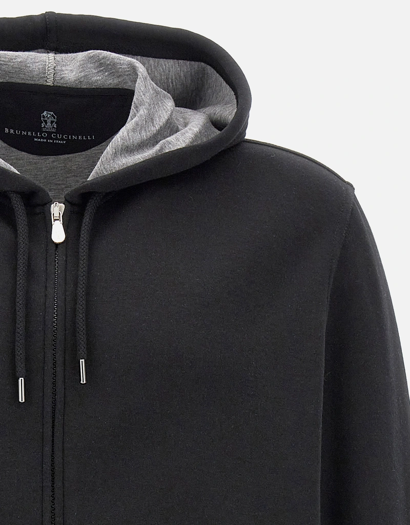 Brunello Cucinelli メンズ カシミヤシルク混紡ジップパーカー