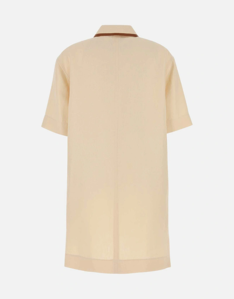 chinese dress ladies Gucci // Linen GG Leather Trim Dress – VSP Consignment main image 1