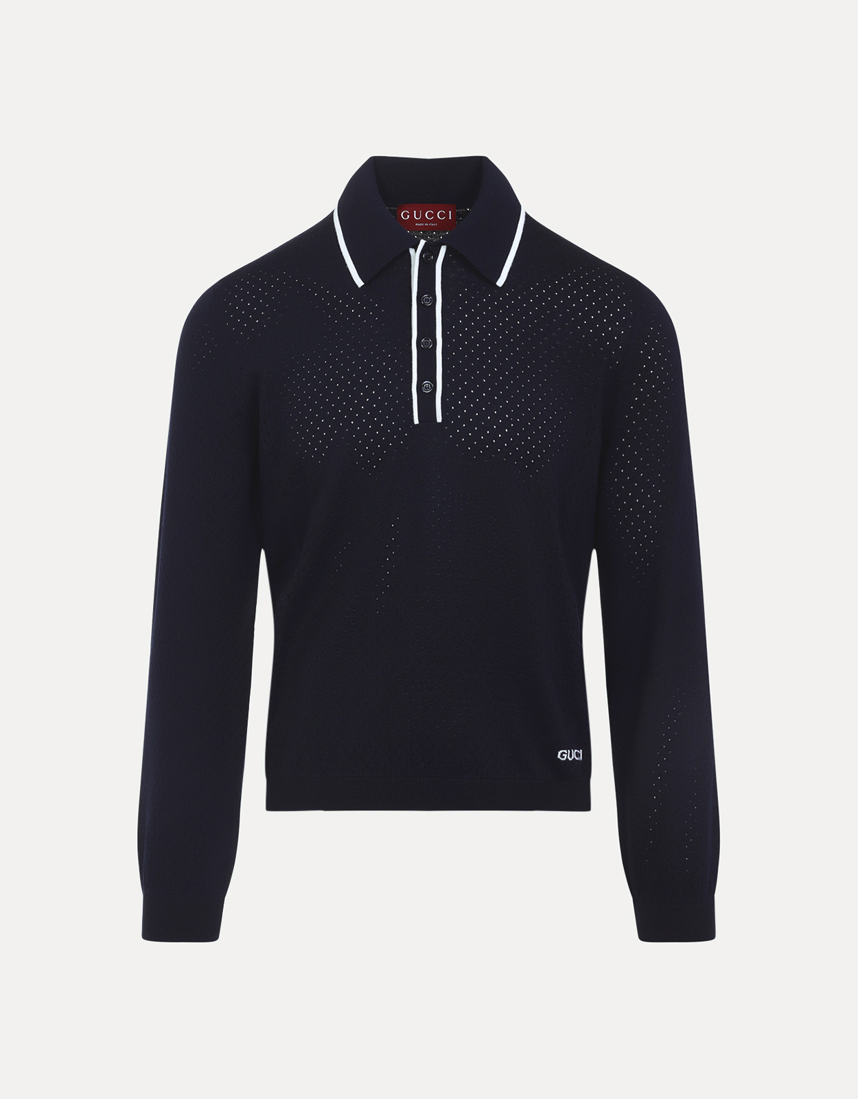 Gucci メンズウール長袖ポロシャツ (アパレル,ニットウェア,ニット