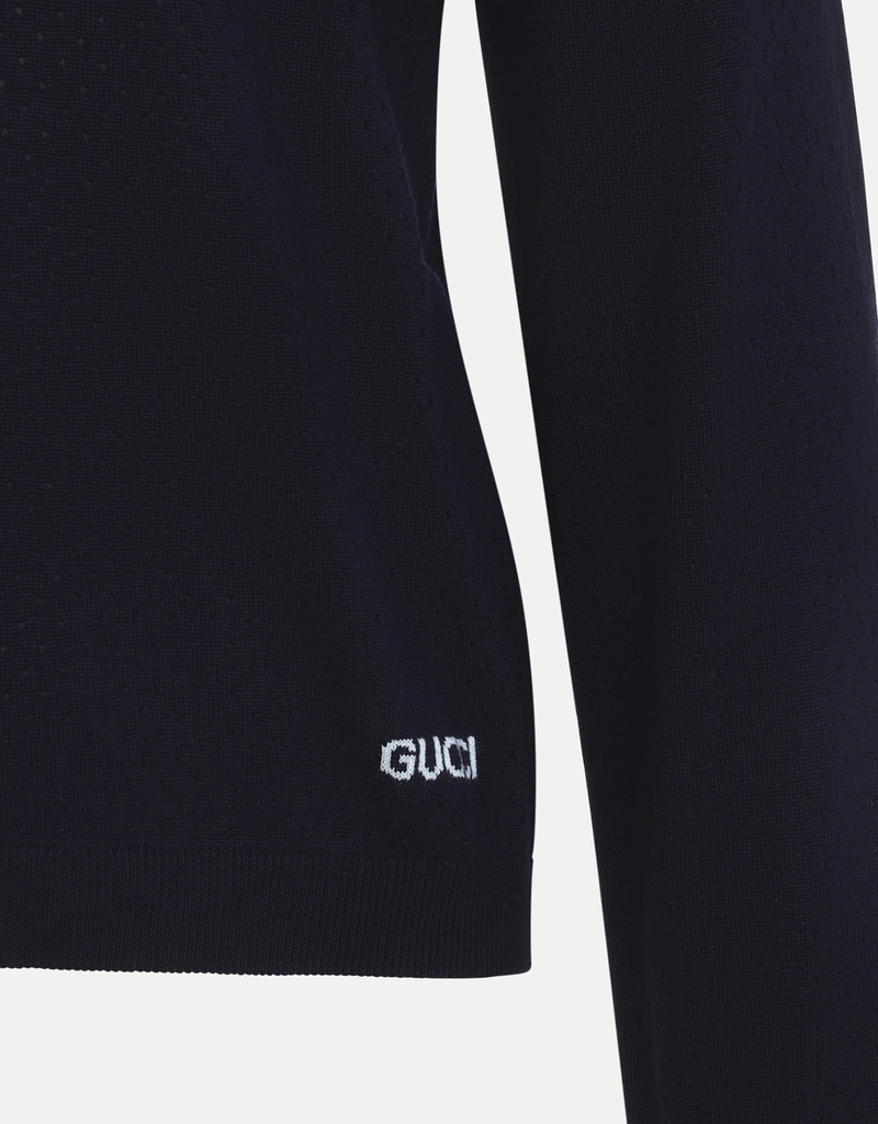 Gucci メンズウール長袖ポロシャツ (アパレル,ニットウェア,ニット