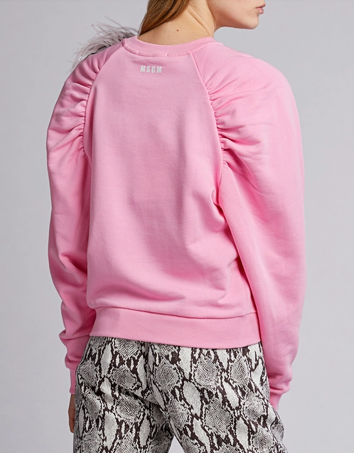 MSGM Feather Embellished Sweatshirt (Tops,Long Sleeved) IFCHIC.COM