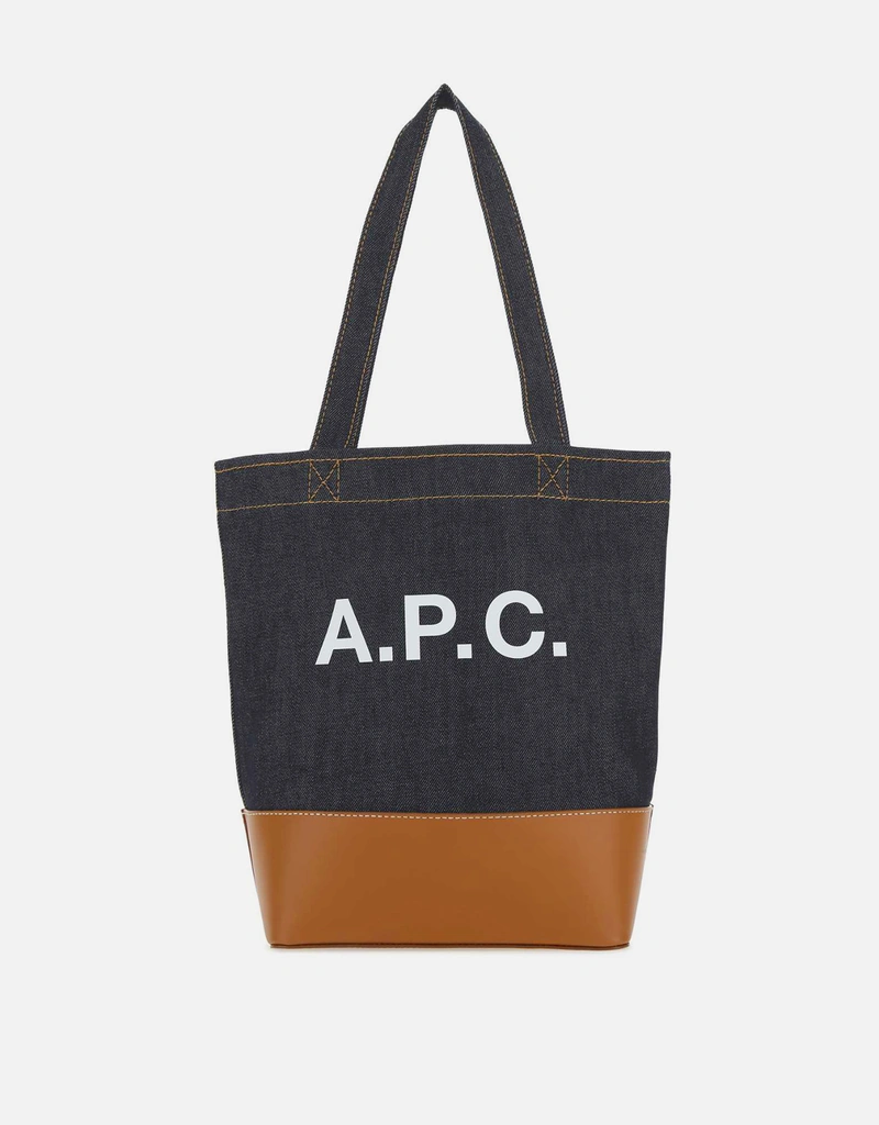 A.P.C. ユニセックスアクセルトーンデニムレザートートバッグ