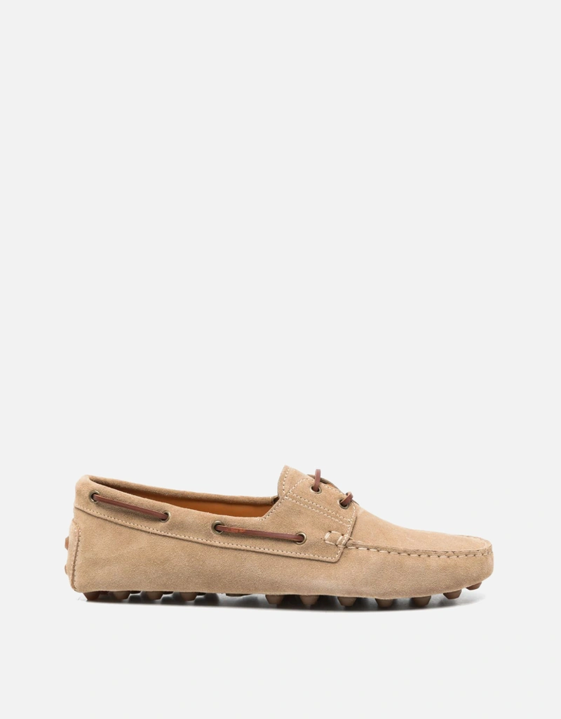 Tod's メンズスエードボートゴンミーノバブルレースアップローファー