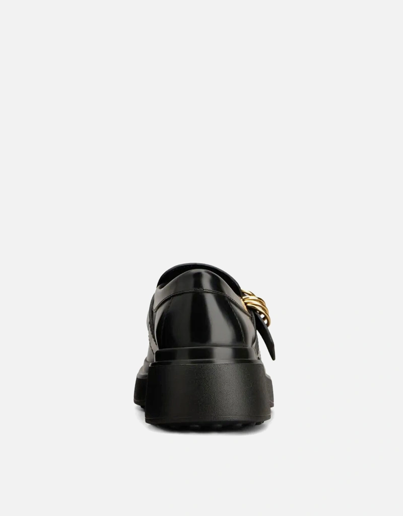 Tod's レザー チャンキー ローファー メタルバックル リング付き