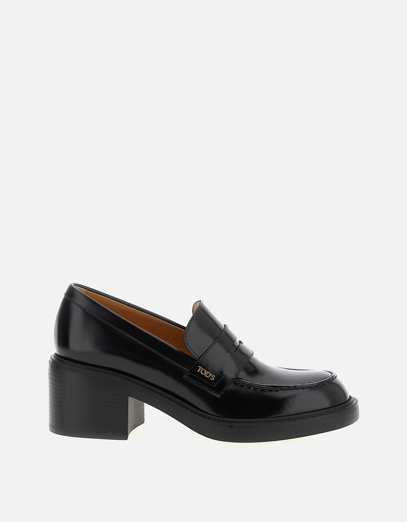 Tod's カーフスキンレザーのミッドヒールローファー () IFCHIC.COM