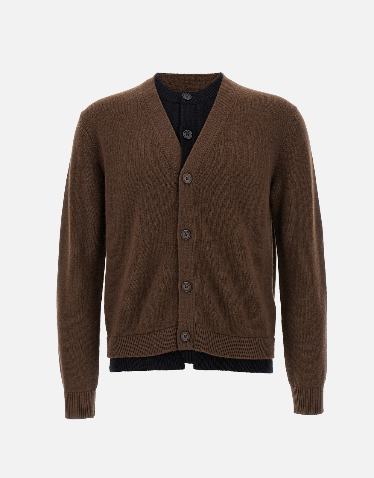 JW Anderson Men's Contrast Layered Wool And Cashmere Cardigan - XXS　JW Anderson メンズ コントラスト レイヤード ウール & カシミア カーディガン - XXS JW