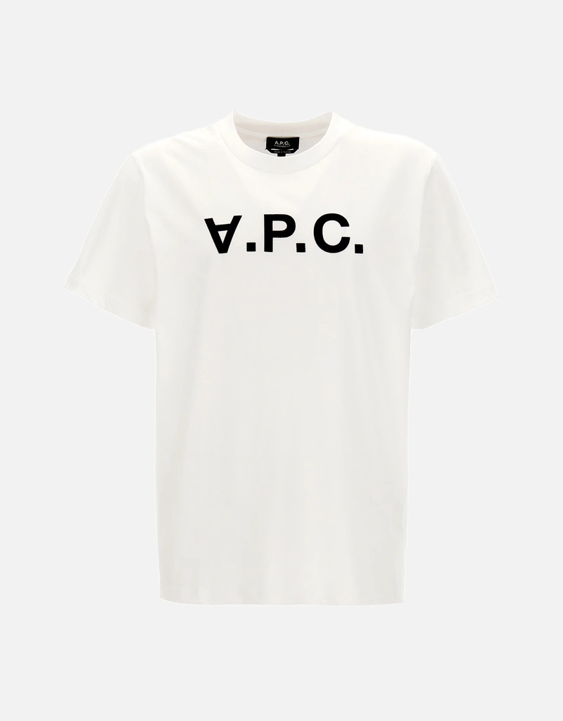 A.P.C.. ロゴ Tシャツ ホワイト XL(ユニセックス) A.P.C. Unisex Cotton Logo Printed Short-Sleeved T-Shirt () IFCHIC.COM