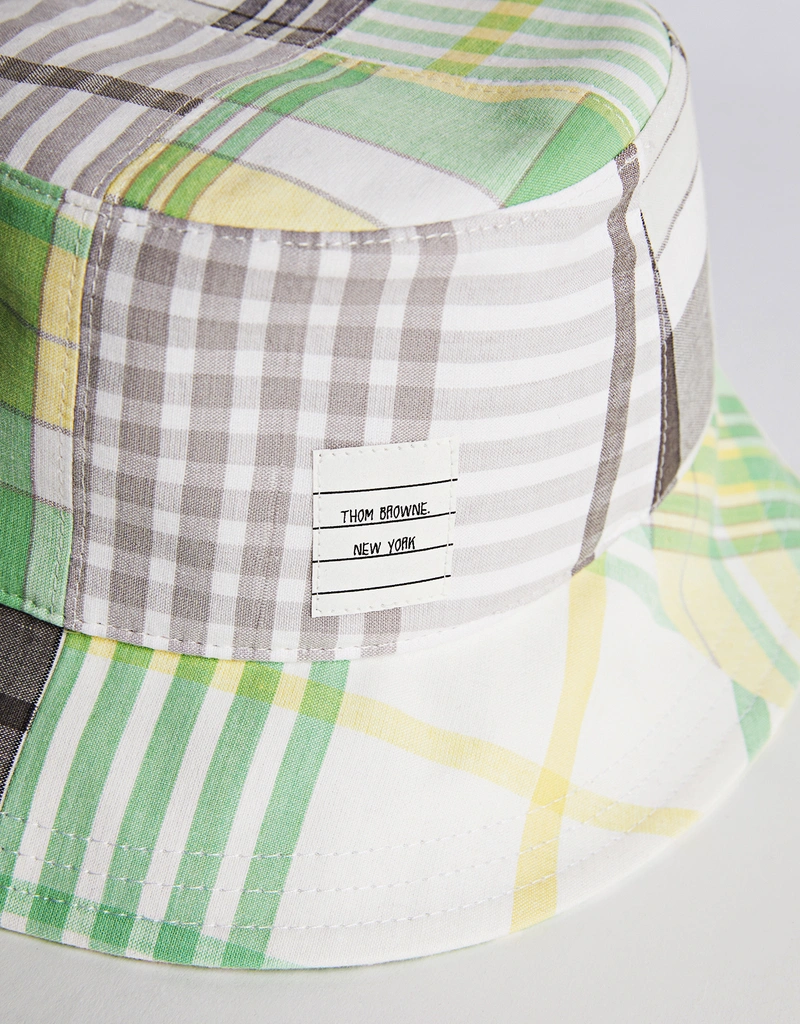 Thom Browne Men's Check Bucket Hat (Hats) IFCHIC.COM