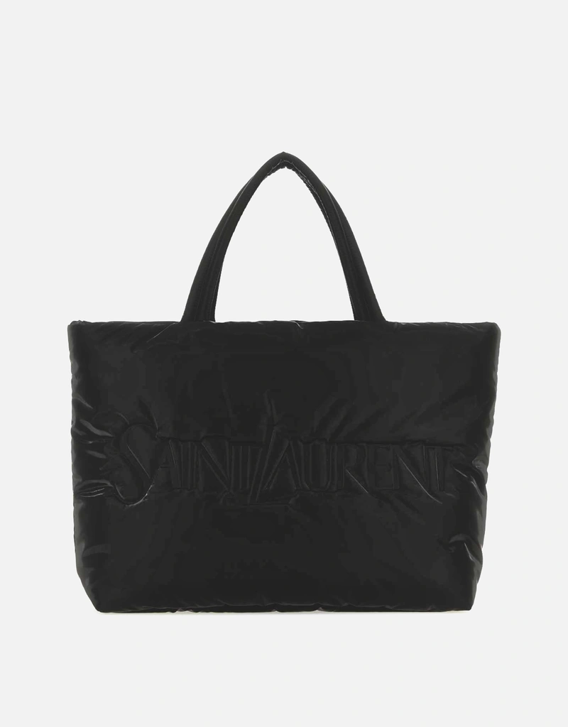 Saint Laurent メンズブラックナイロンサンローランショッピングバッグ