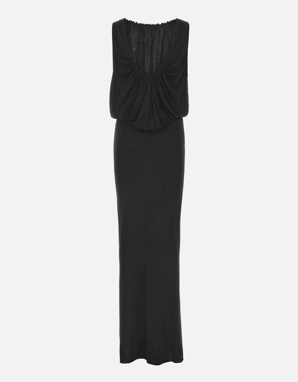 Saint Laurent ブラックジャージーロングドレス () IFCHIC.COM