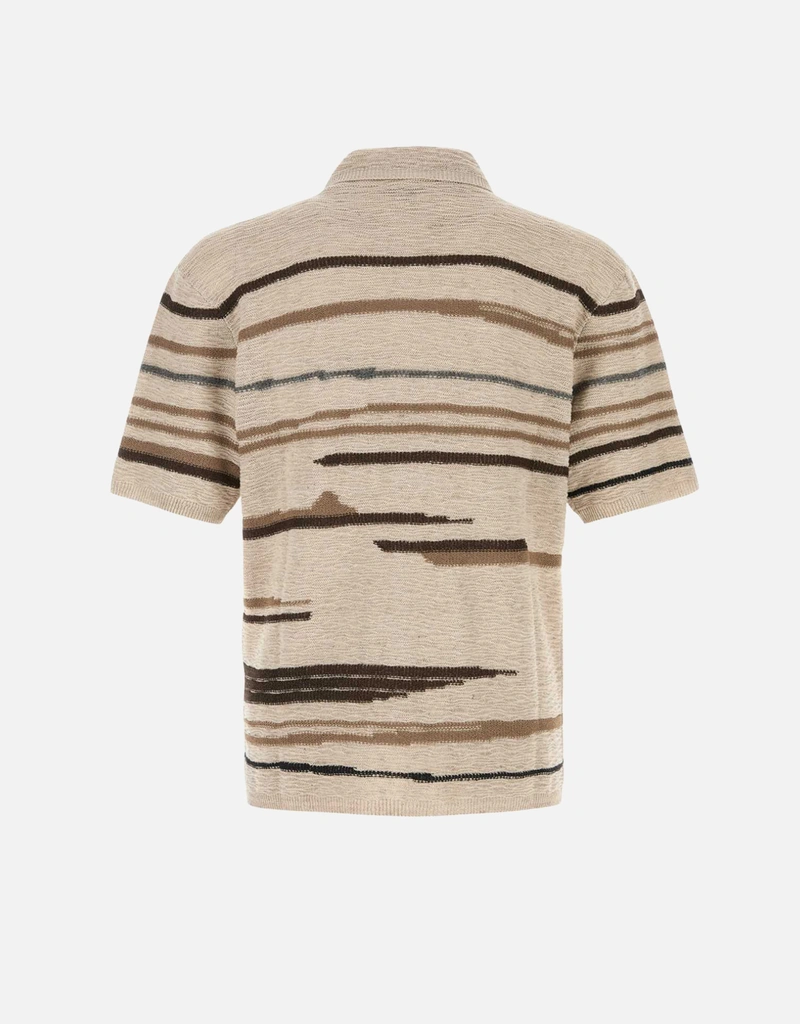 Bottega Veneta メンズ刺繍コットンブレンドポロシャツ (トップス＆T