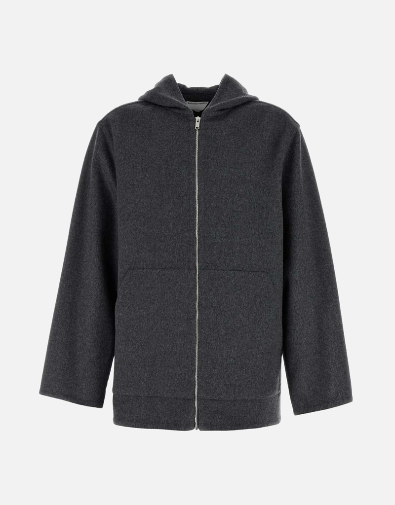 Bottega Veneta メンズダークグレイウールスウェットシャツ (トップス