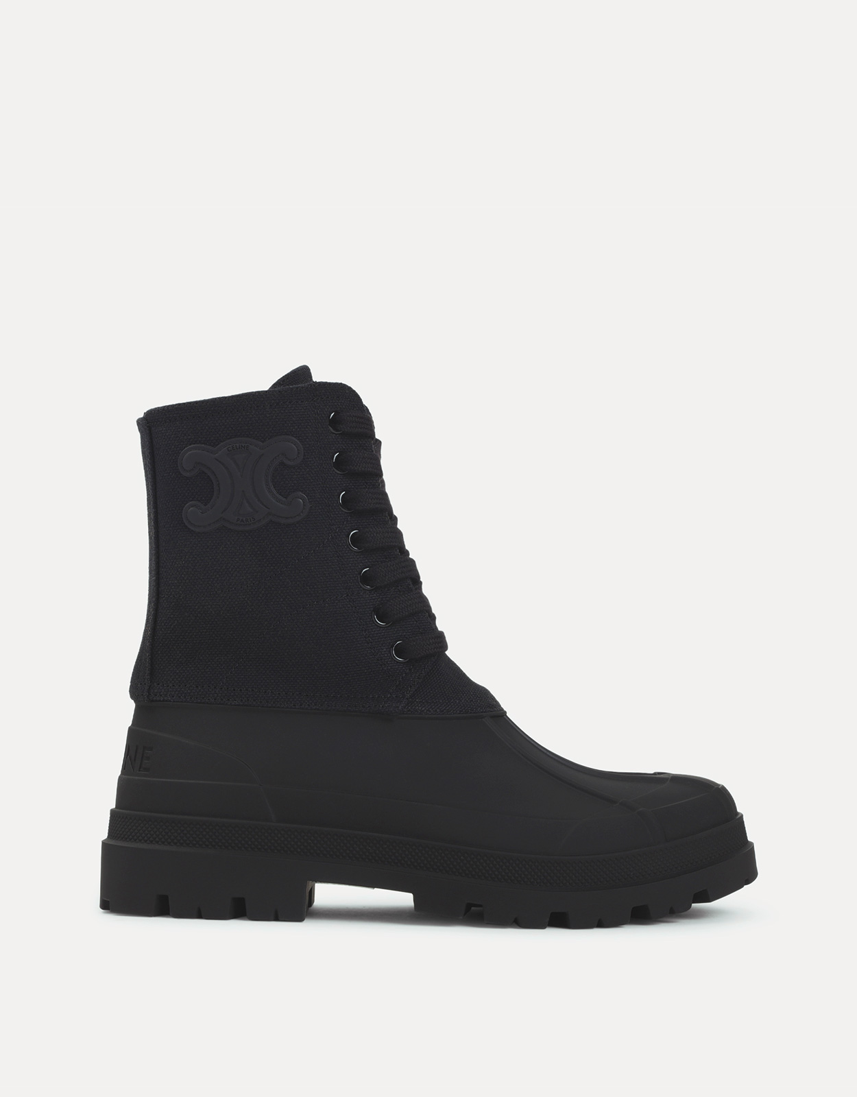 CELINE Celine Riley Canvas Lace-Up Ankle Boots - IT 37　セリーヌ ライリー キャンバス レースアップ アンクル ブーツ - IT 37