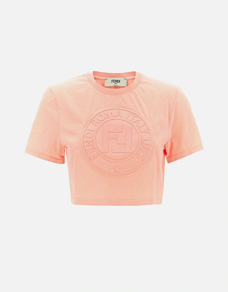Fendi Cotton Crop Logo T-Shirt () IFCHIC.COM