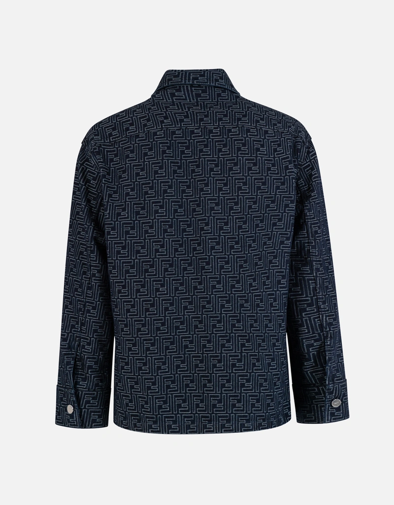 Fendi Indigo blue jacket with FF Jacquard (Denim,Denim Jackets