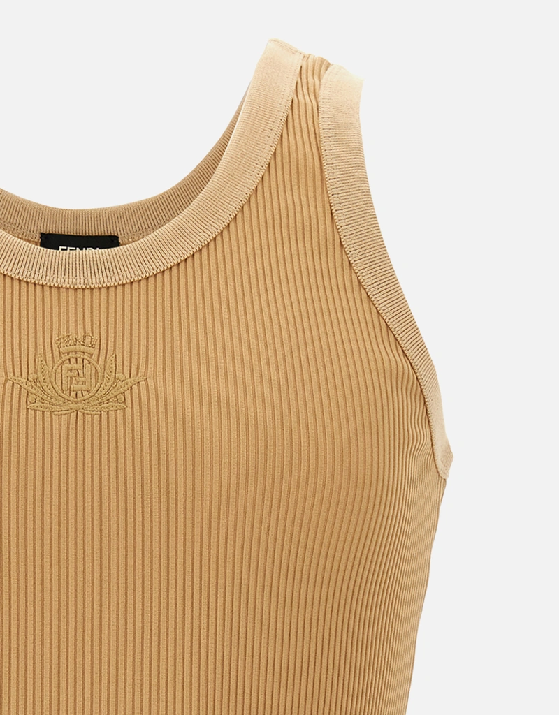 Fendi Men's Fendi Crest Ribbed Tank Top () IFCHIC.COM