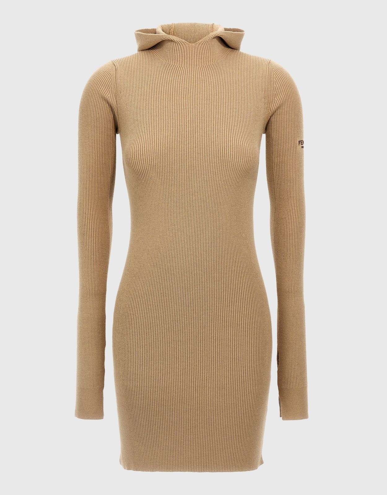 FENDI Fendi Wool And Silk Long-Sleeved Hooded Mini Dress - IT 34　フェンディ ウールとシルクの長袖フード付きミニドレス - IT 34