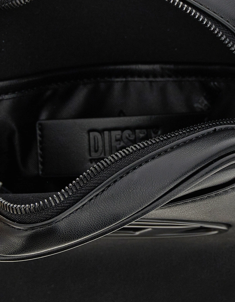 Diesel ホリ-D レザーエフェクト ファブリック クロスボディバッグ