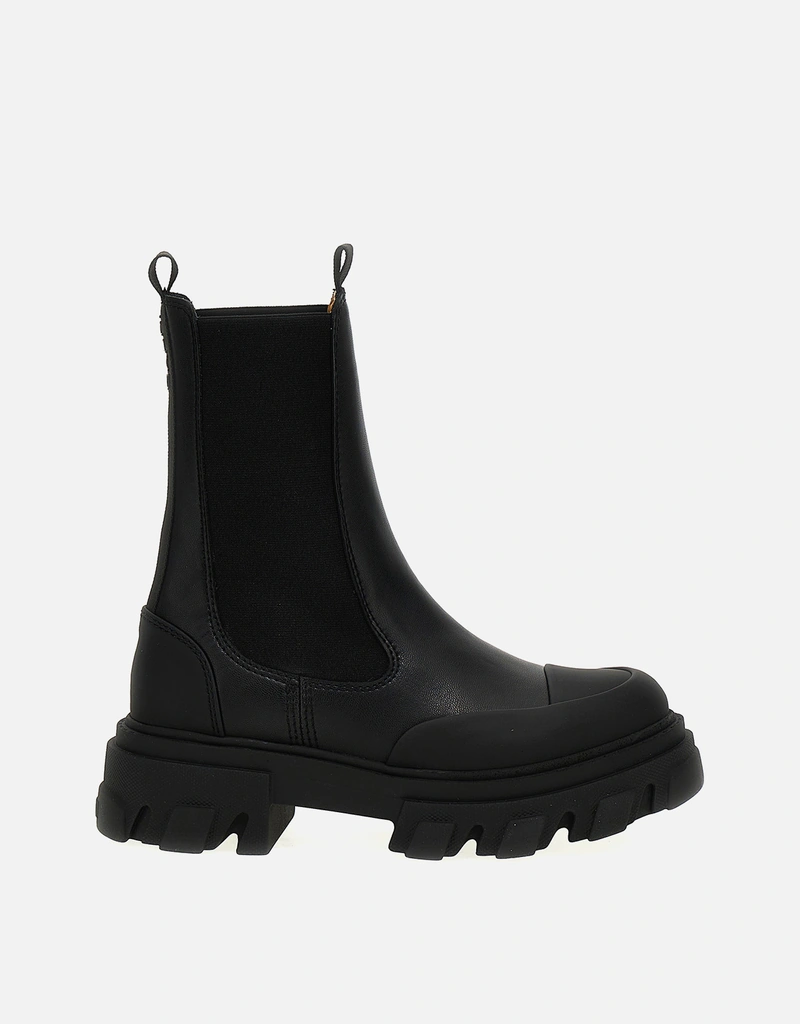 GANNI ブラック サイドゴア ラバーブーツ GANNI ブラック ラバーサイドゴアブーツ SIZE 36