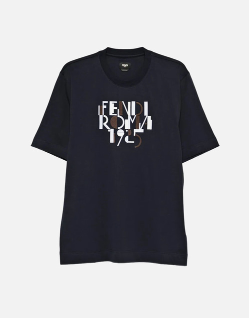 Fendi メンズ ダークブルーコットンTシャツ (トップス＆Tシャツ,T
