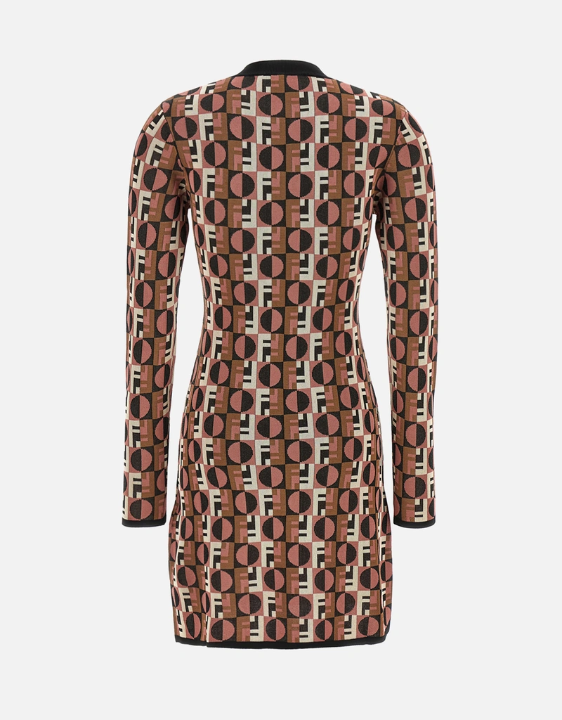 Fendi Pink viscose jacquard dress (Dresses,Mini Dresses) IFCHIC.COM
