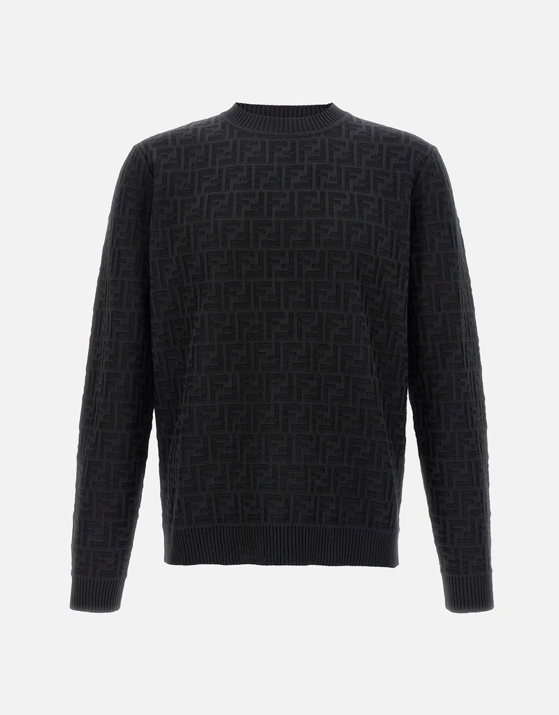 Fendi Men's Cotton FF Jacquard Sweater (アパレル,ニットウェア