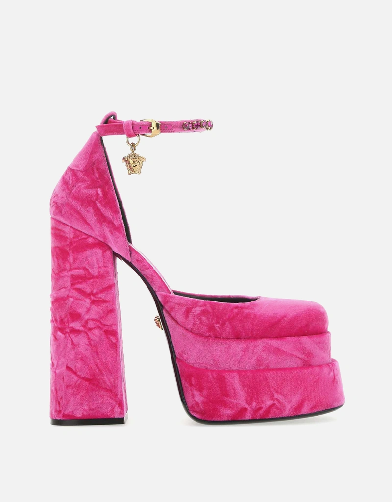 Versace ベルベット プラットフォーム パンプス () IFCHIC.COM