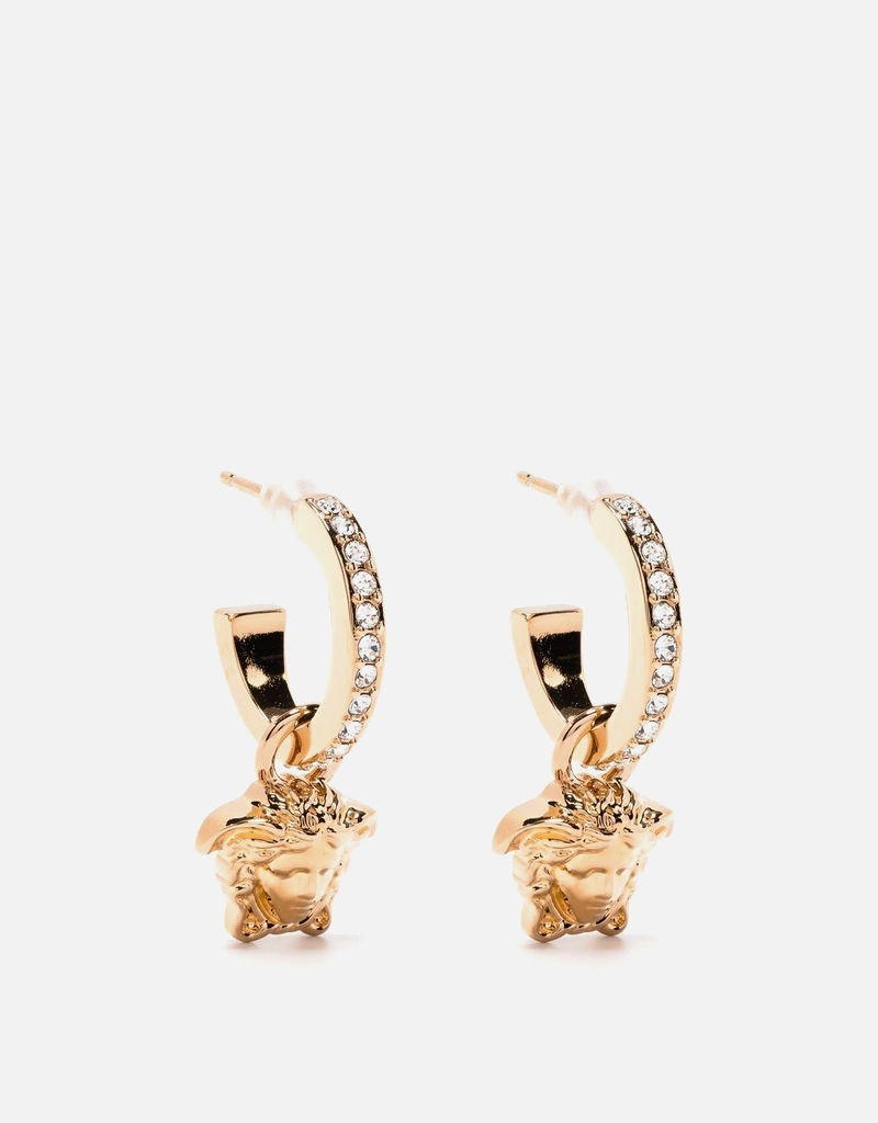 Versace ラ・メデューサ クリスタル フープ ピアス (ファッション