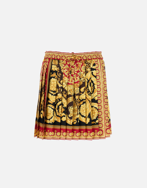 希少　美品✨GIANNI VERSACE バロック柄 ウールスカート 42 Versace バロッコ シルク プリーツ ミニスカート (ドレス) IFCHIC.COM