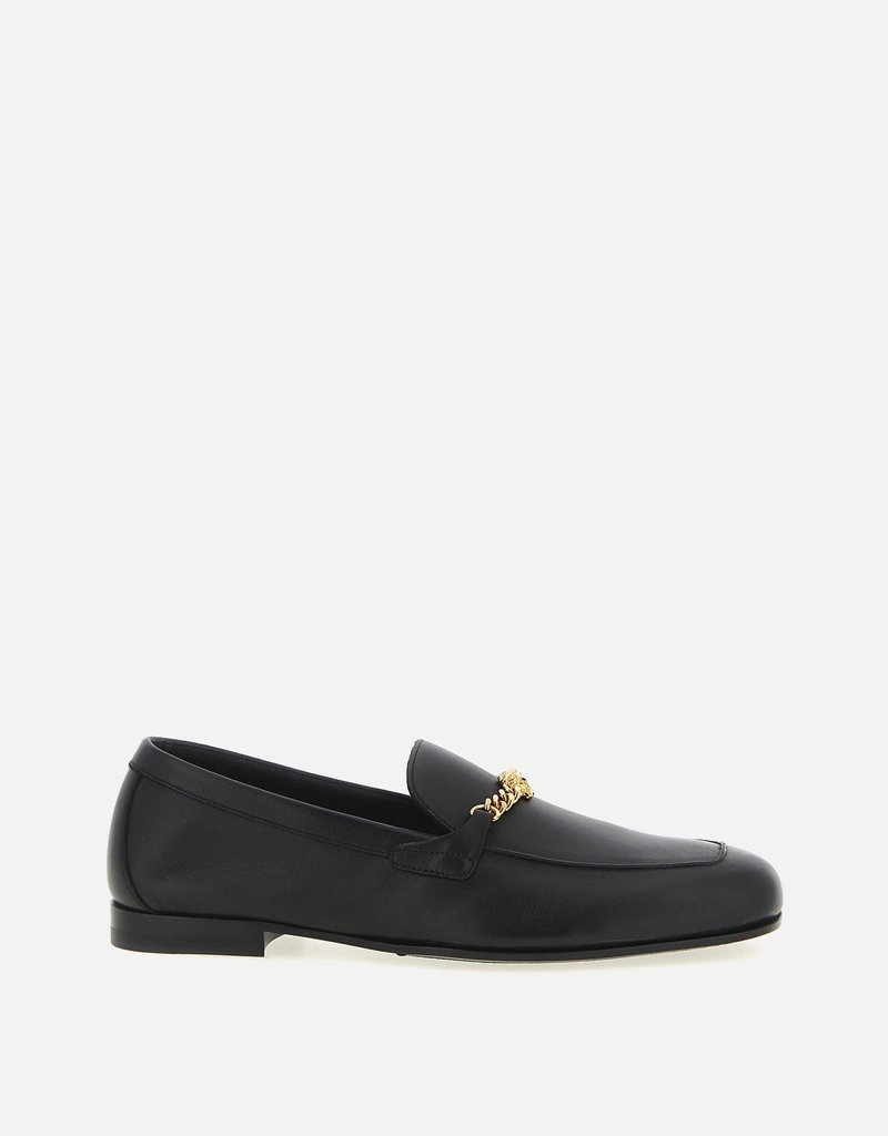 Versace メンズメドゥーサカーフスキンレザーローファー () IFCHIC.COM