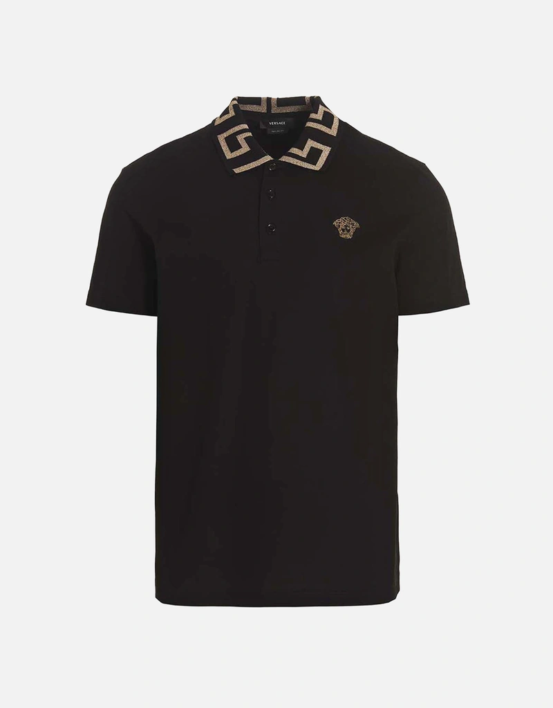 Versace メンズGrecaコットンポロシャツ (トップス＆Tシャツ