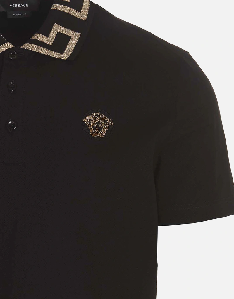 Versace メンズGrecaコットンポロシャツ (トップス＆Tシャツ