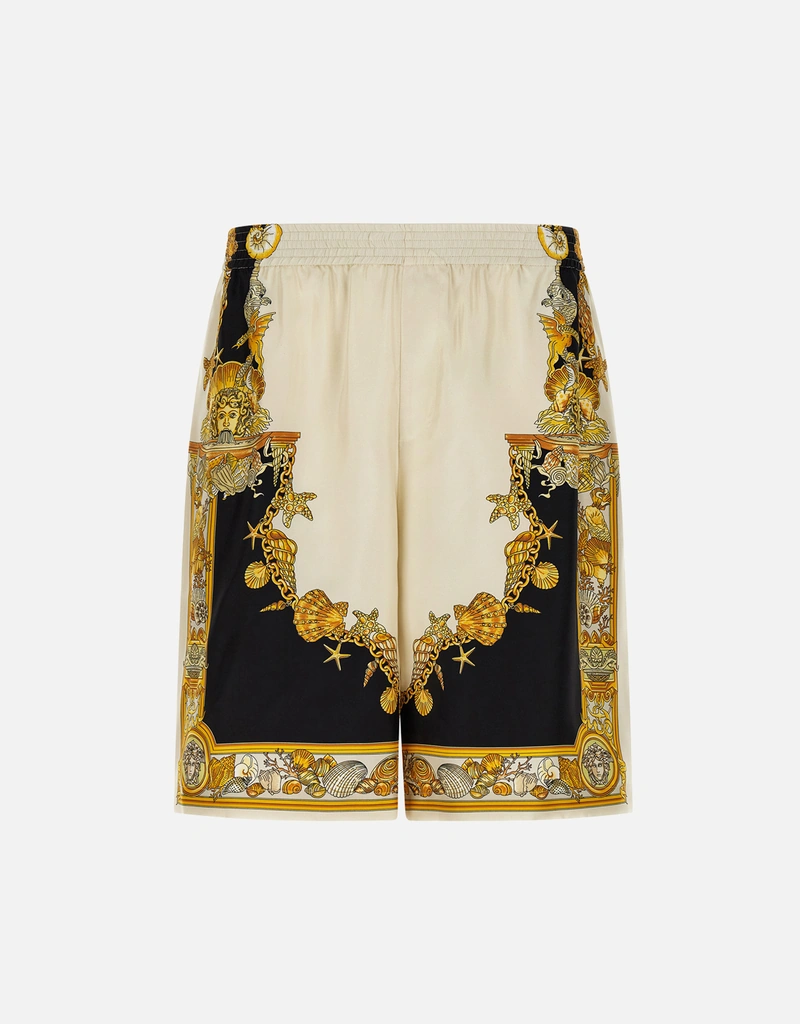 Versace メンズ コーラルシアター シルク ショーツ (ズボン＆ショート