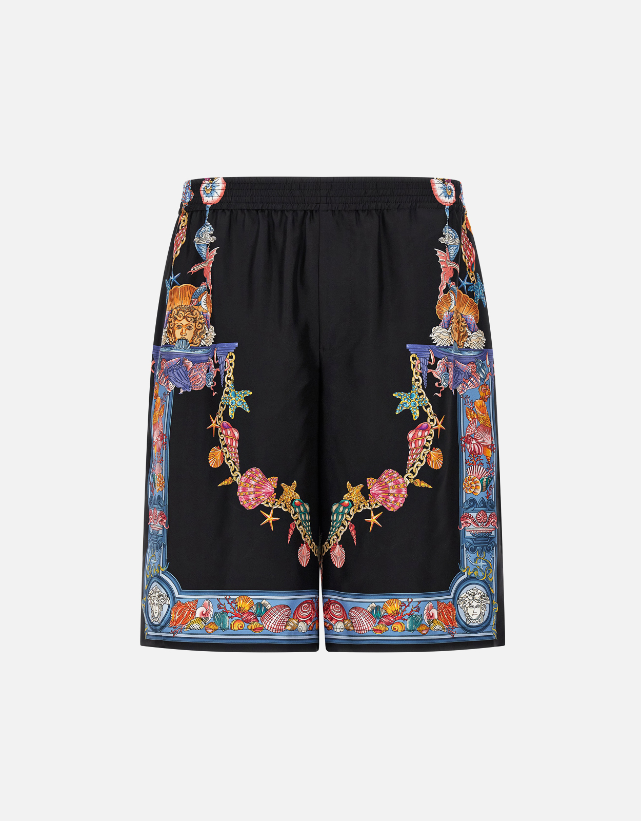Versace メンズ コーラルシアター シルク ショーツ (ズボン＆ショート