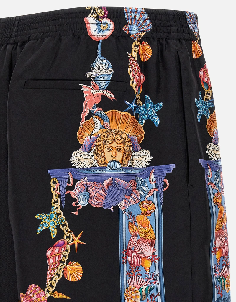 Versace メンズ コーラルシアター シルク ショーツ (ズボン＆ショート