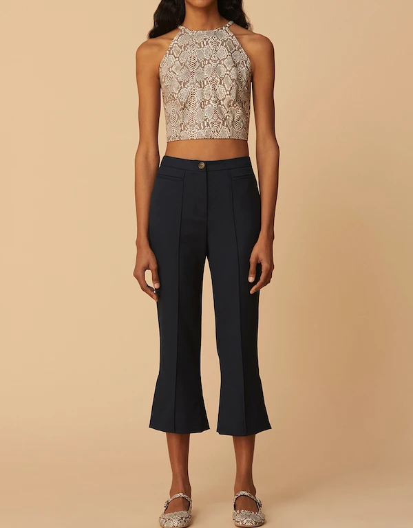 Alexa Chung Flee and Flare Wool Cropped Pants