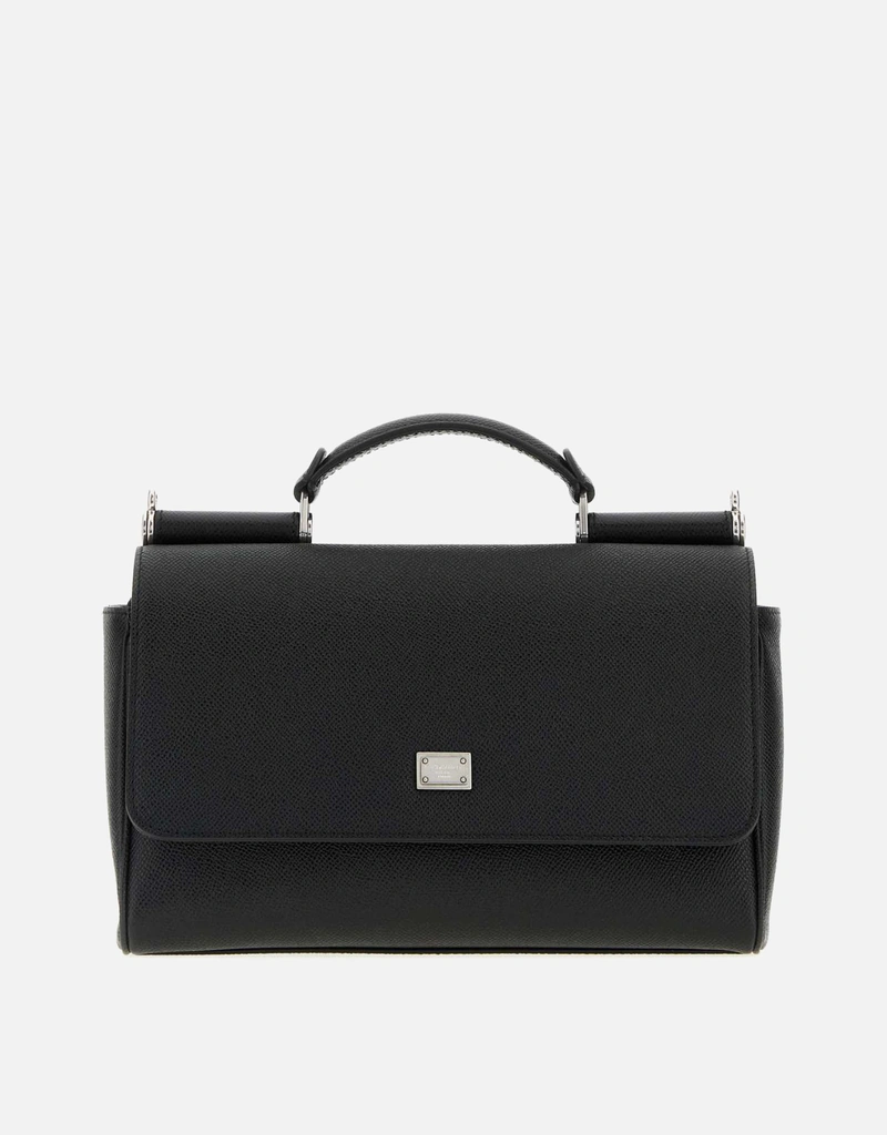 Dolce & Gabbana メンズ ブラック カーフスキンレザー シシリー