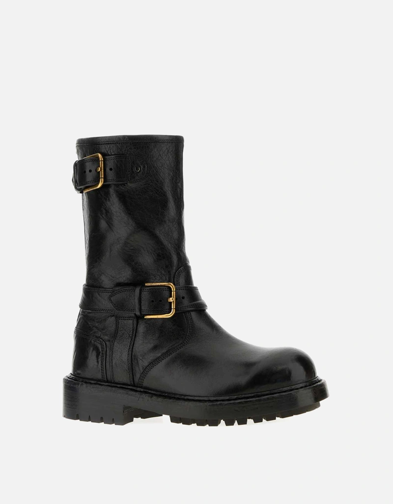 D&G ブーツ長靴　イタリア44 Dolce & Gabbana メンズ ベルニーニ レザーブーツ () IFCHIC.COM