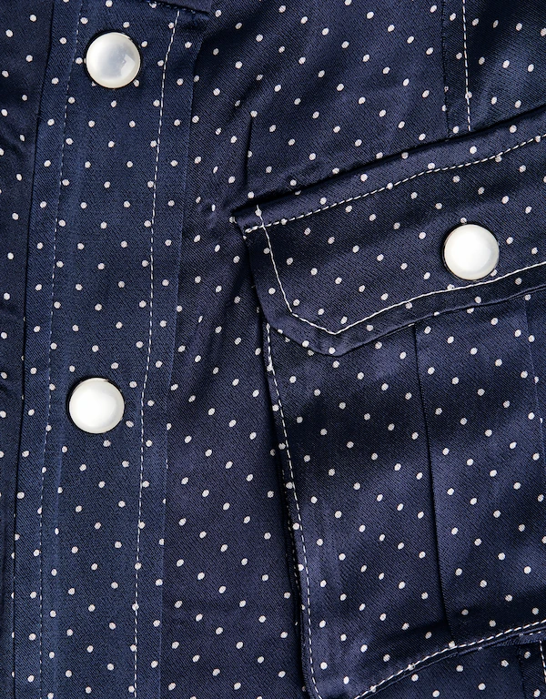 Ganni Pocket Detail Dotted Satin Midi Skirt 