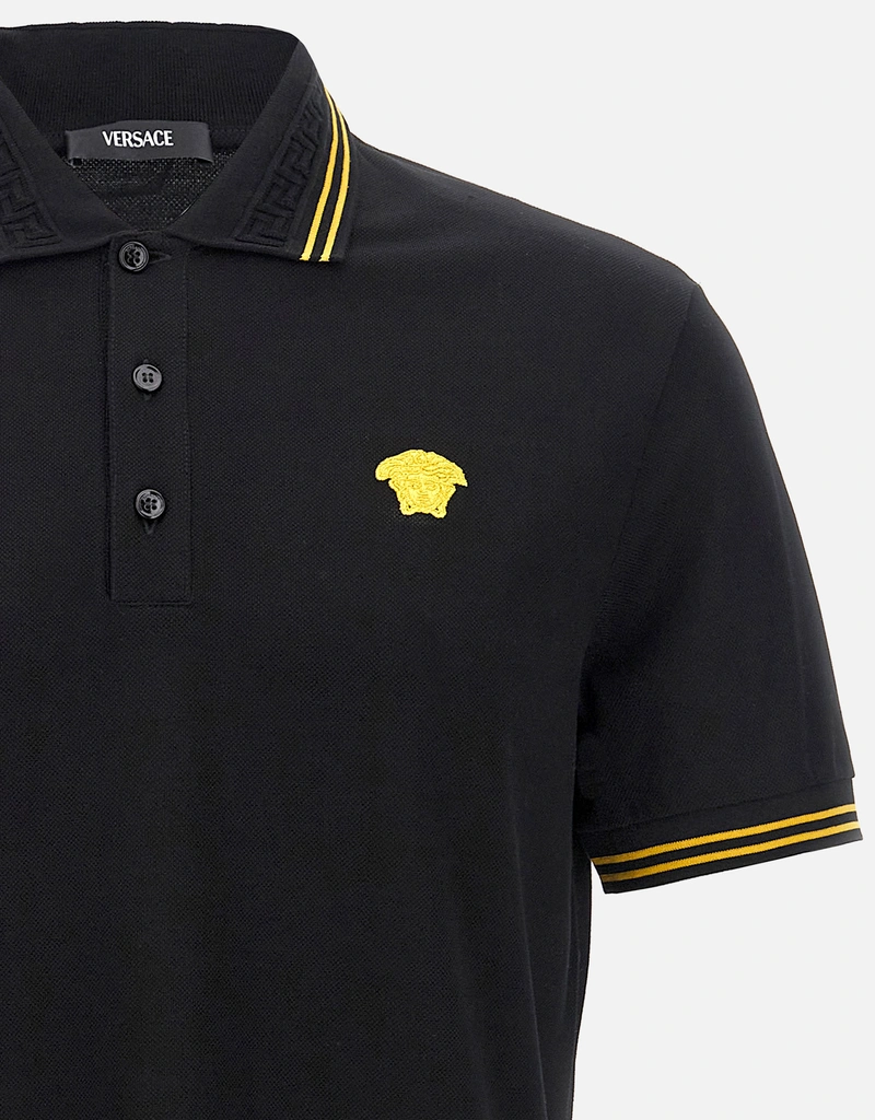 Versace Men's Medusa Embroidery Short-Sleeved Polo Shirt () IFCHIC.COM