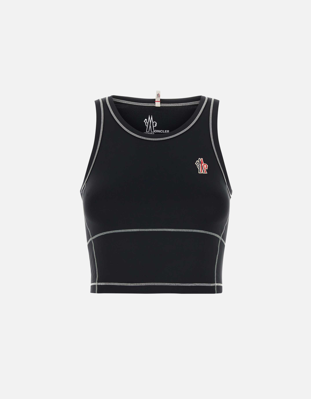 未使用　モンクレール　Top Embroidered Logo Canotta MONCLER (モンクレール) グラフィクロゴ 袖シリコンロゴパッチ クルー