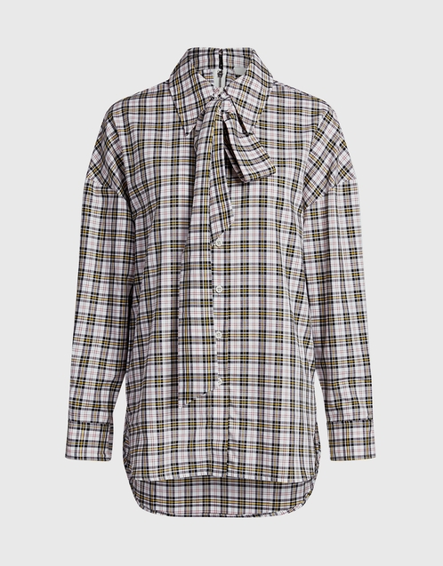 Tibi Kingston Plaid Neck Tie With Zip 