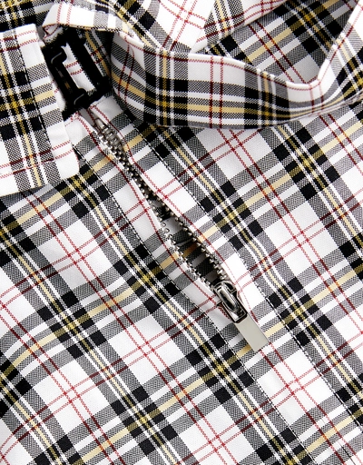 Kingston Plaid Neck Tie With Zip Detail Shirt