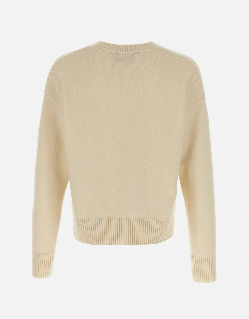 AMI Paris ユニセックス Ami De Coeur ウール Vネックセーター