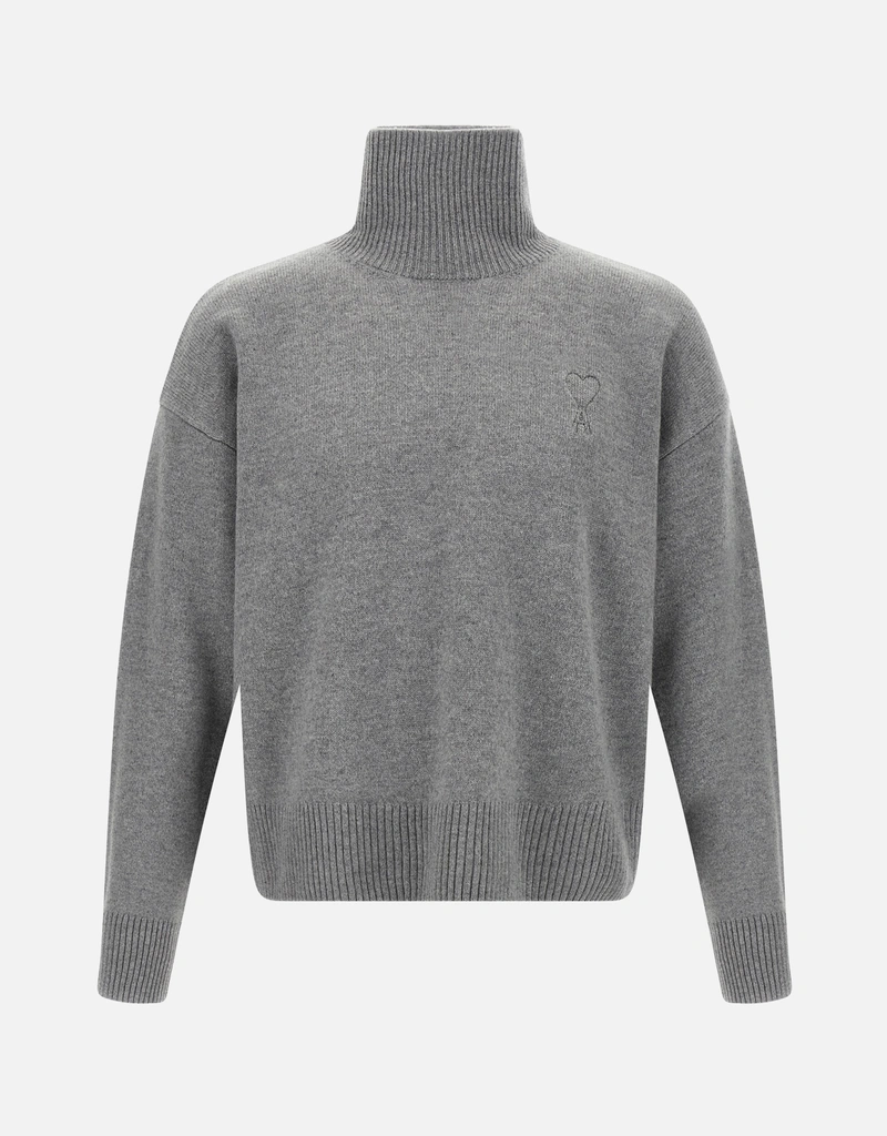 AMI Paris Unisex Ami De Coeur Cashmere Wool Funnel Neck Sweater