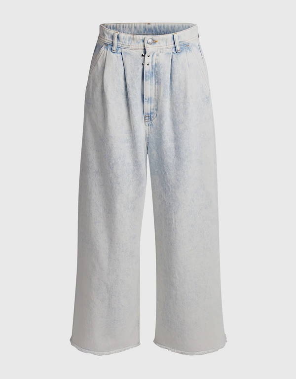 MM6 Maison Margiela  Super Bleach Wash Wide-leg Cropped Jeans